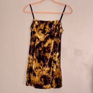 Urban Outfitters, gold brown velvet mini dress, women's Small